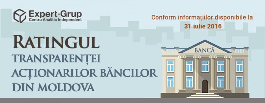 Ratingul transparenței acționarilor băncilor la 31 iulie 2016