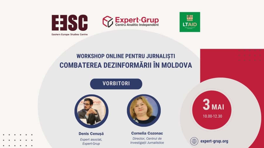 Workshop online pentru jurnaliști „Combaterea dezinformării în Moldova”