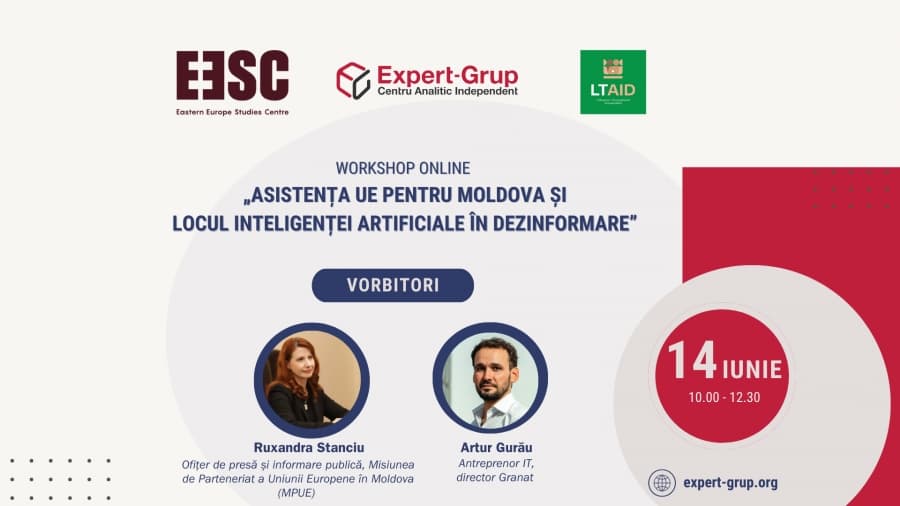 Workshop online „Asistența UE pentru Moldova și locul Inteligenței Artificiale în dezinformare”