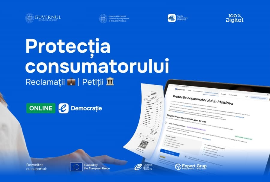 Consumatorii pot depune reclamații direct comercianților, prin edemocrație.gov.md