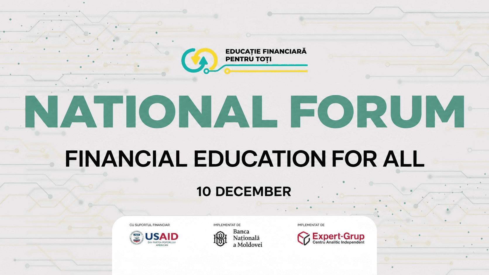 Results of the “Financial Education for All” campaign and the Strategic National Financial Education Programme to be presented at a national forum