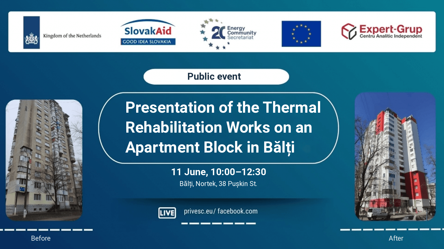 Event presenting the thermal rehabilitation of a residential block in Bălți municipality – a national first