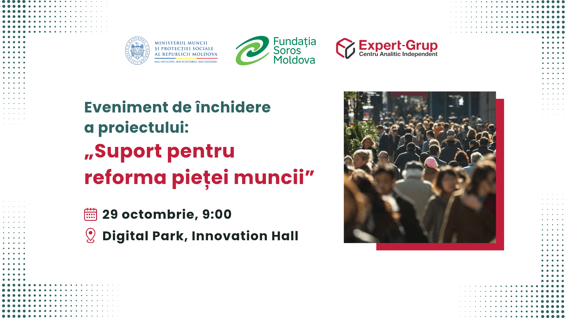 Eveniment de închidere a proiectului „Suport pentru reforma pieței muncii”
